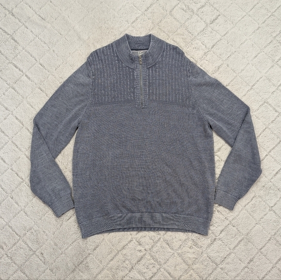 Tommy Bahama Other - Tommy Bahama Sweater Mens XL Gray ¼ Zip Pullover Knit Cotton Casual Beach